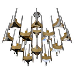 Mid-Century Italian Hurricane Chandelier by Sciolari, circa 1970