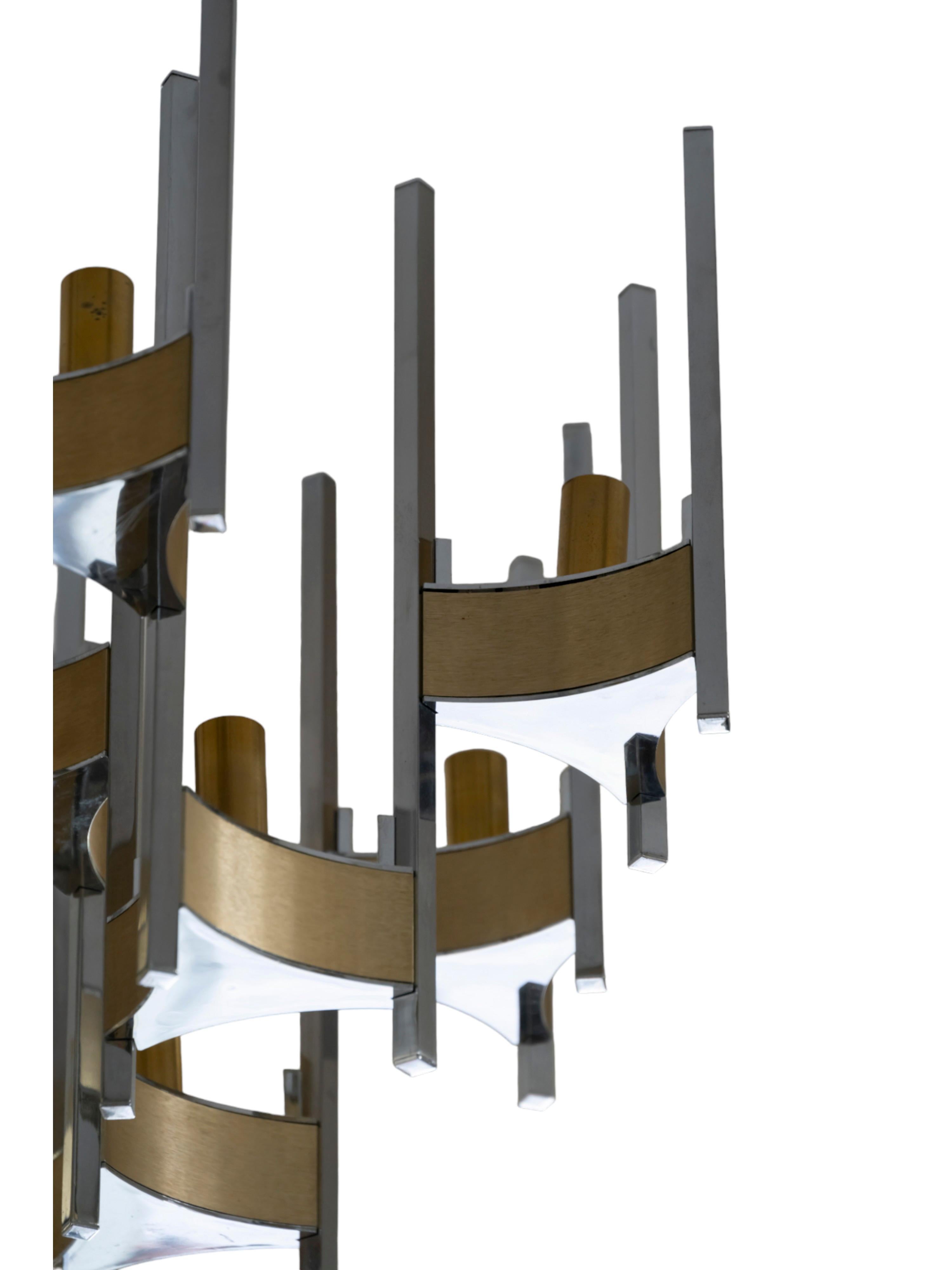 Italiano Lampadario a uragano italiano di metà secolo di Sciolari, circa 1970 in vendita