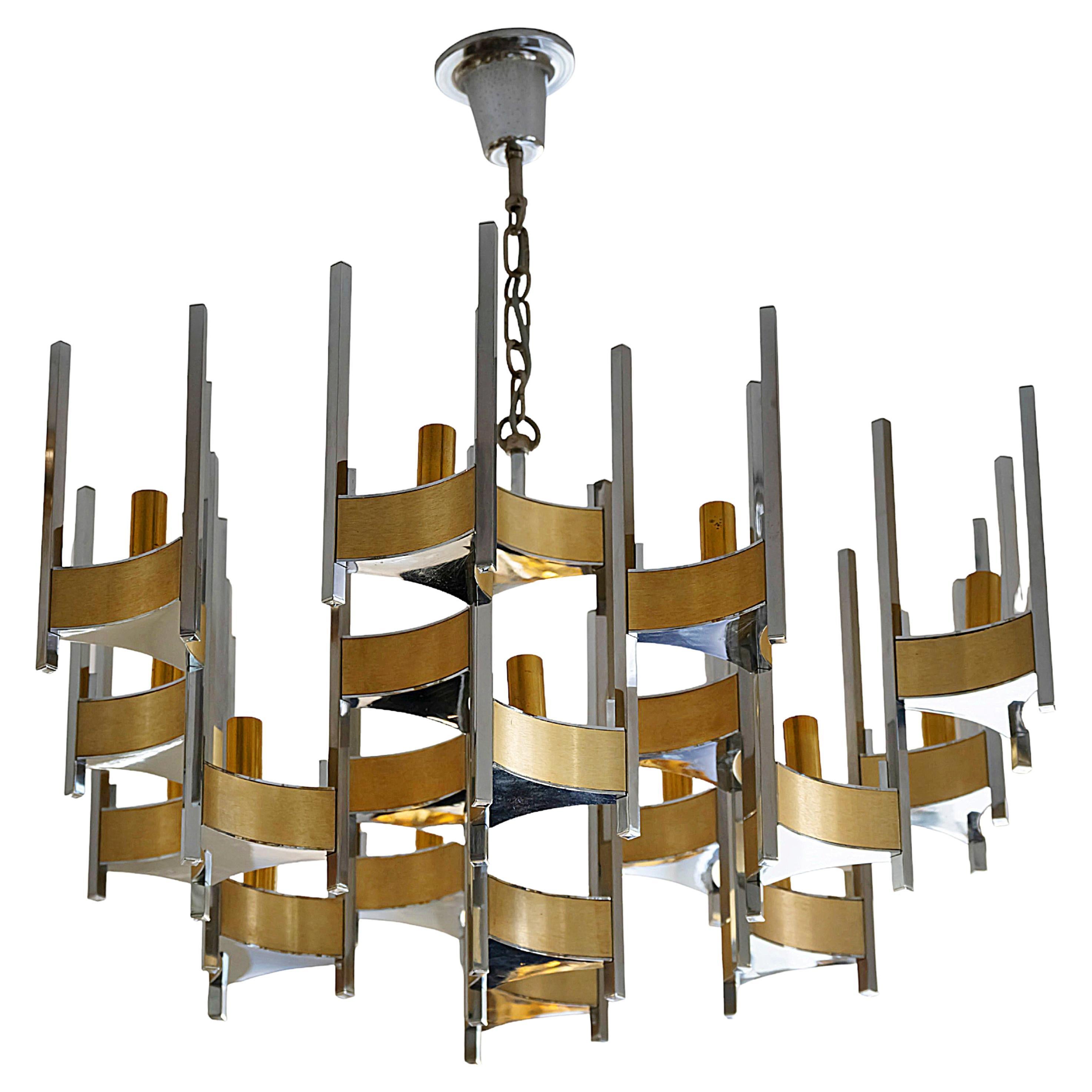 Mid-Century Italian Hurricane Chandelier by Sciolari, circa 1970
