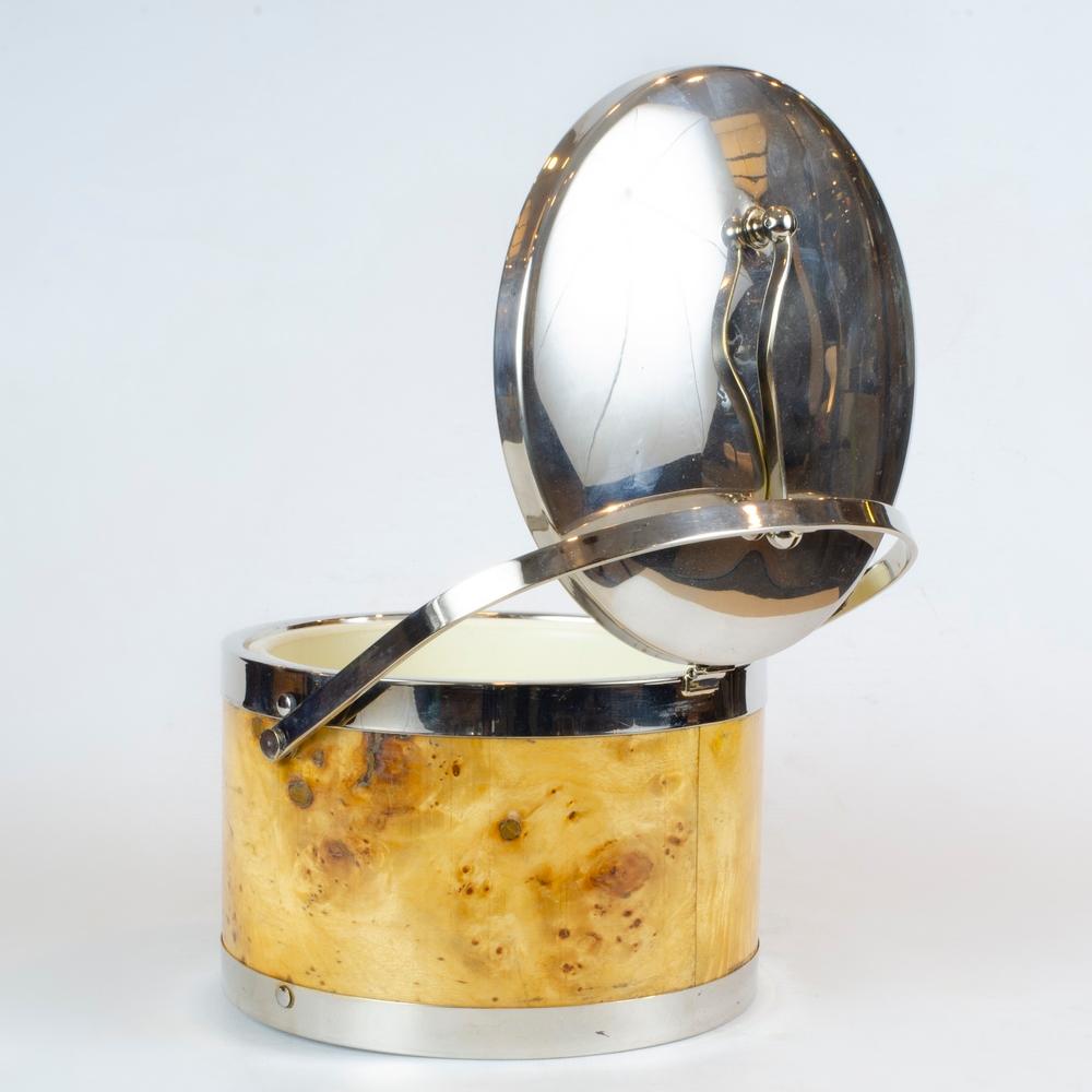Mid-century Italian ice bucket in the style of Milo Baughman (Moderne der Mitte des Jahrhunderts) im Angebot