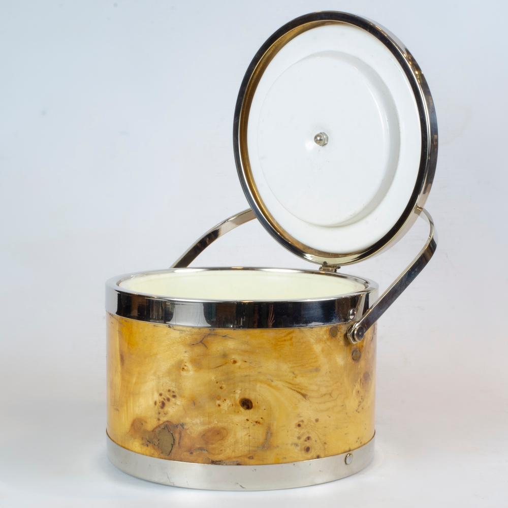 Mid-century Italian ice bucket in the style of Milo Baughman (Italienisch) im Angebot