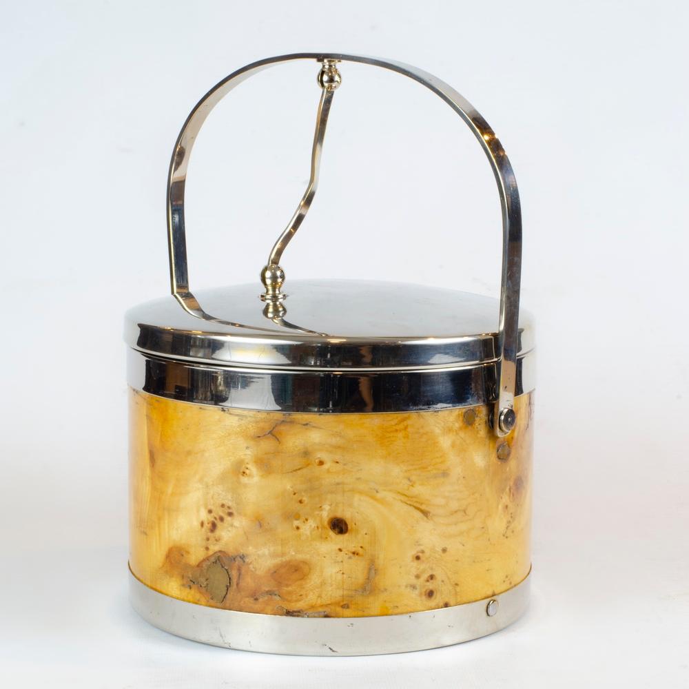 Mid-century Italian ice bucket in the style of Milo Baughman (Handgefertigt) im Angebot