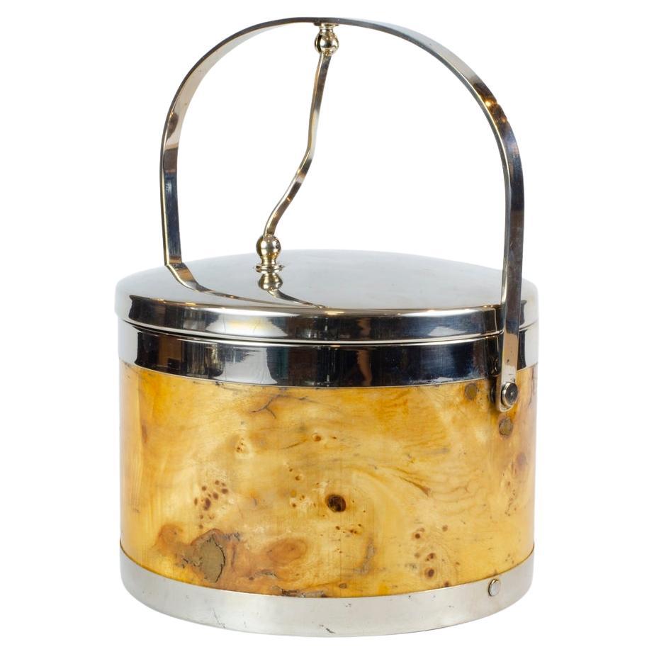 Mid-century Italian ice bucket in the style of Milo Baughman im Angebot