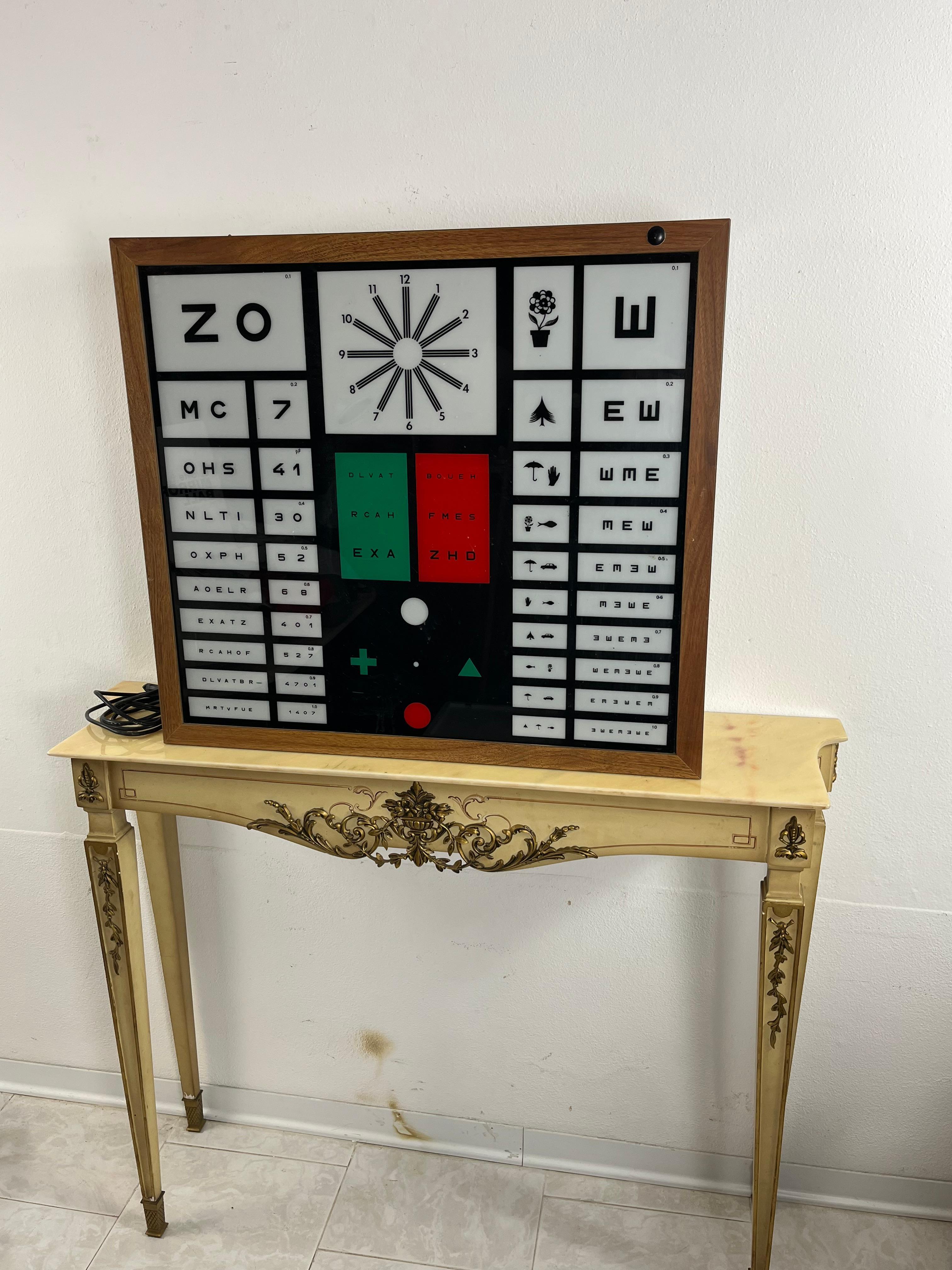 Italienischer beleuchteter optometricer Mid-Century-Tisch, 1960er Jahre im Zustand „Gut“ im Angebot in Palermo, IT