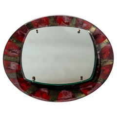 Mid Century Italian Illuminated Wall Mirror By Santambroggio e DeBerti, Labeled