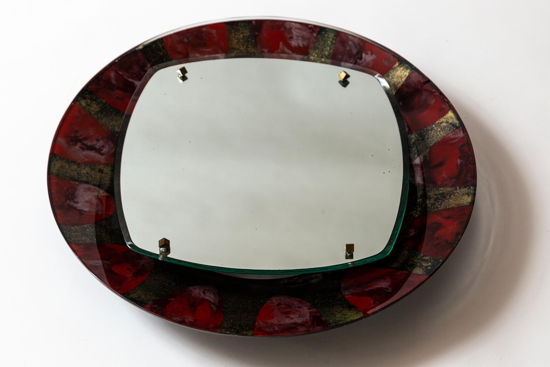Mid-Century Modern Miroir éclairé italien du milieu du siècle par Santambroggio e DeBerti, Labellisé en vente