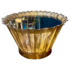 Mid-Century Italian Illuminating Table of Blown Glass Leaves