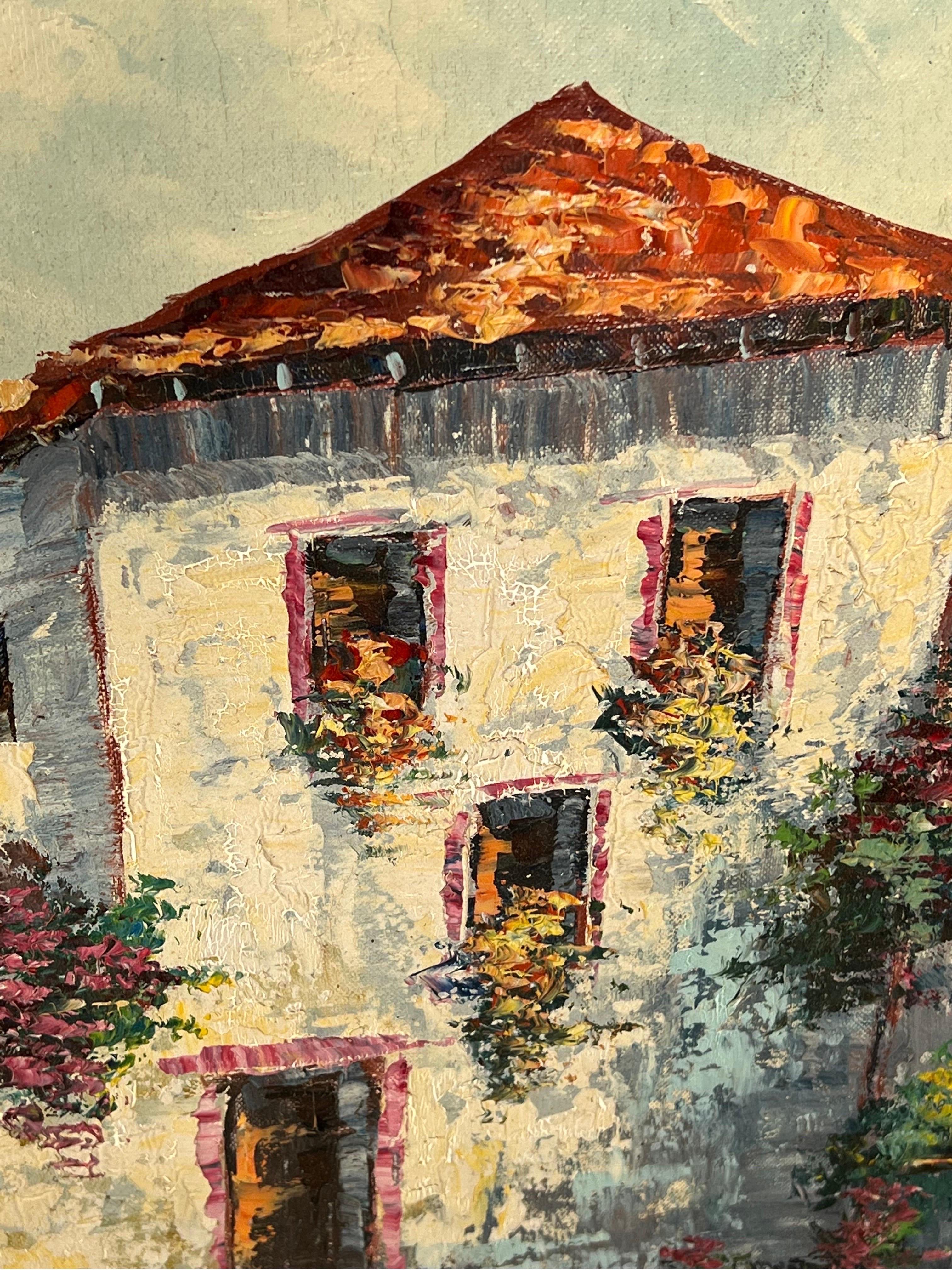 Inconnu Paysage impressionniste italien du milieu du siècle dernier de Marina par Griblioni en vente