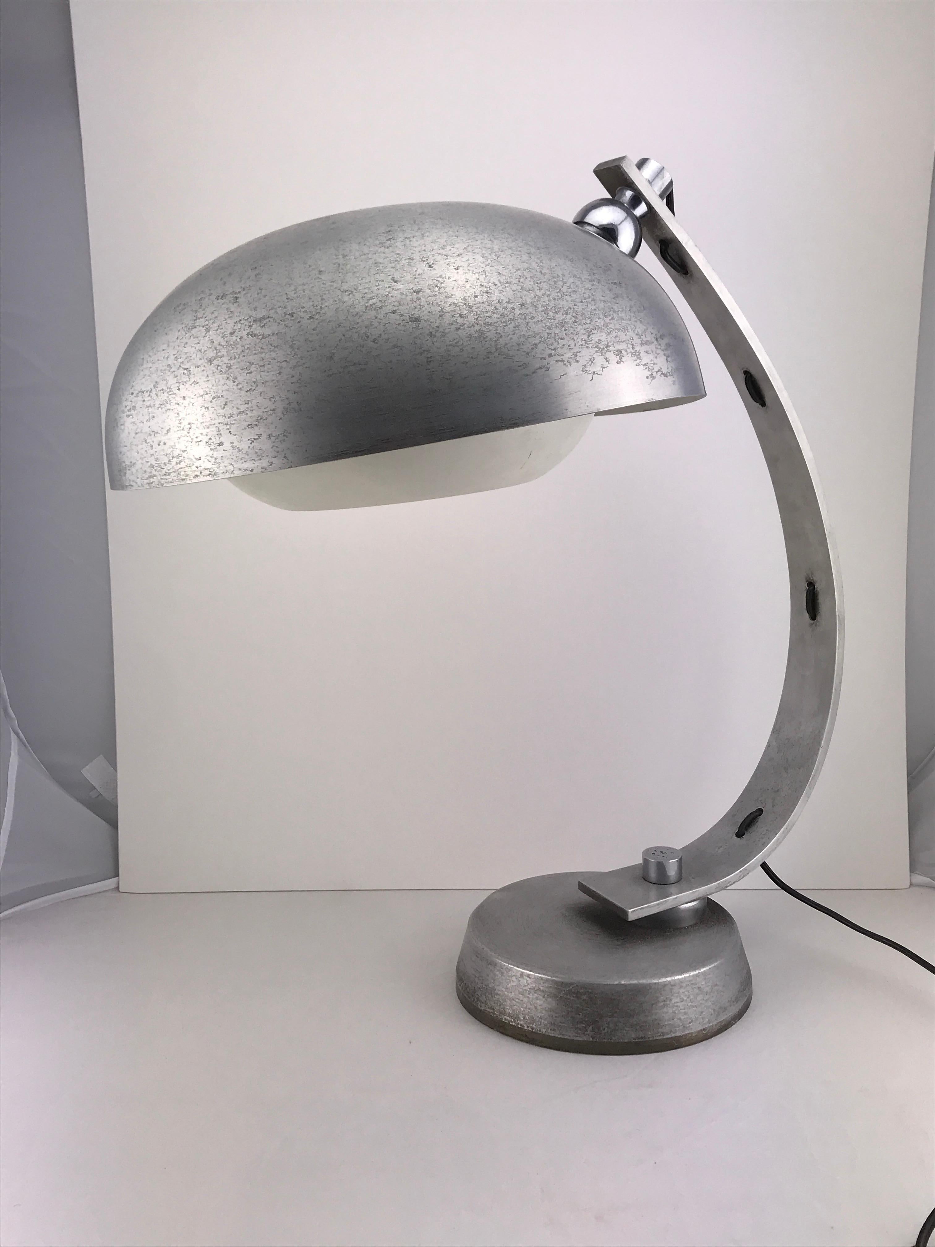Midcentury Italian Industrial Aluminum Table Lamp, 1970s 1