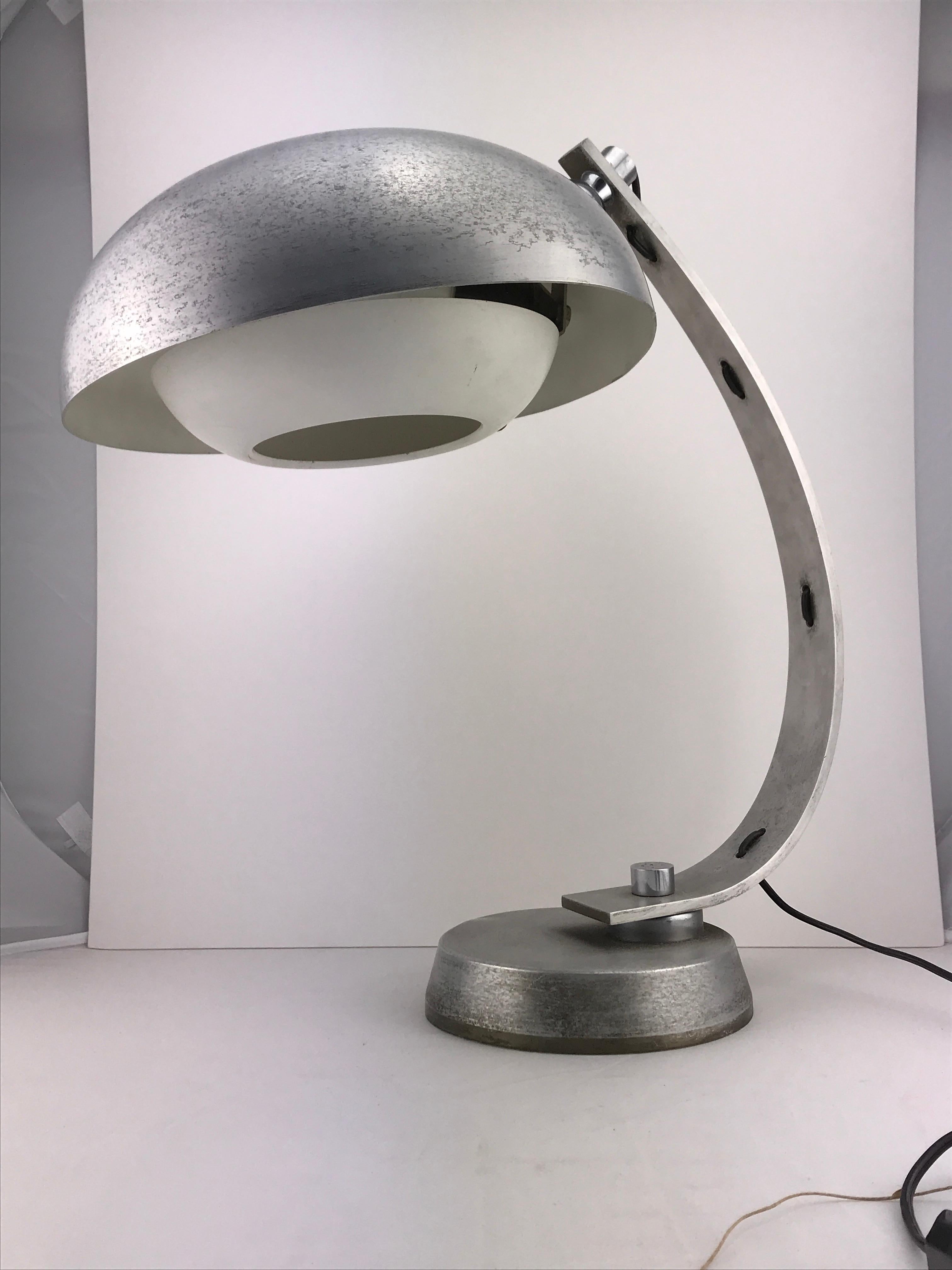 Midcentury Italian Industrial Aluminum Table Lamp, 1970s 2