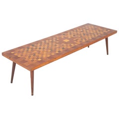 Midcentury Italian Inlaid Wood Coffee Table