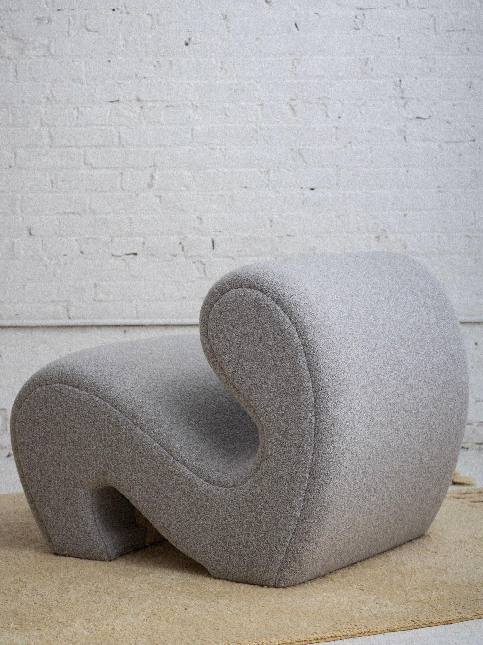 Midcentury Italian Inspired Serpentine Occasional Chair For Sale 7