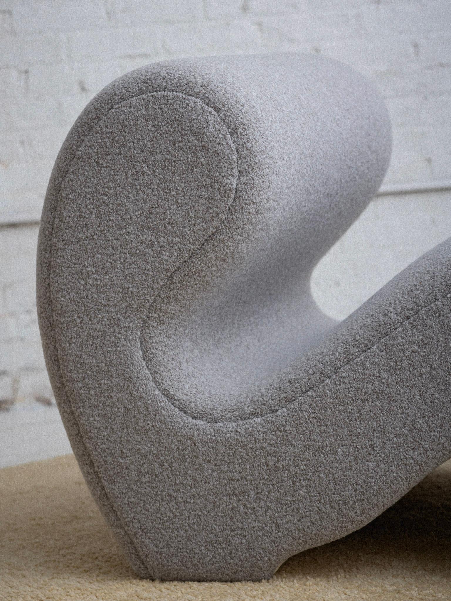 Midcentury Italian Inspired Serpentine Occasional Chair For Sale 9