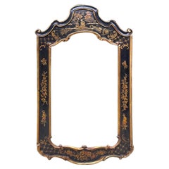 Mid-Century Italian Lacquer & Giltwood Chinoiserie Mirror