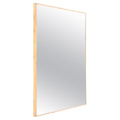 Mid-Century Italian Large Brass Redctangular Wall Mirror, Italy 1950s