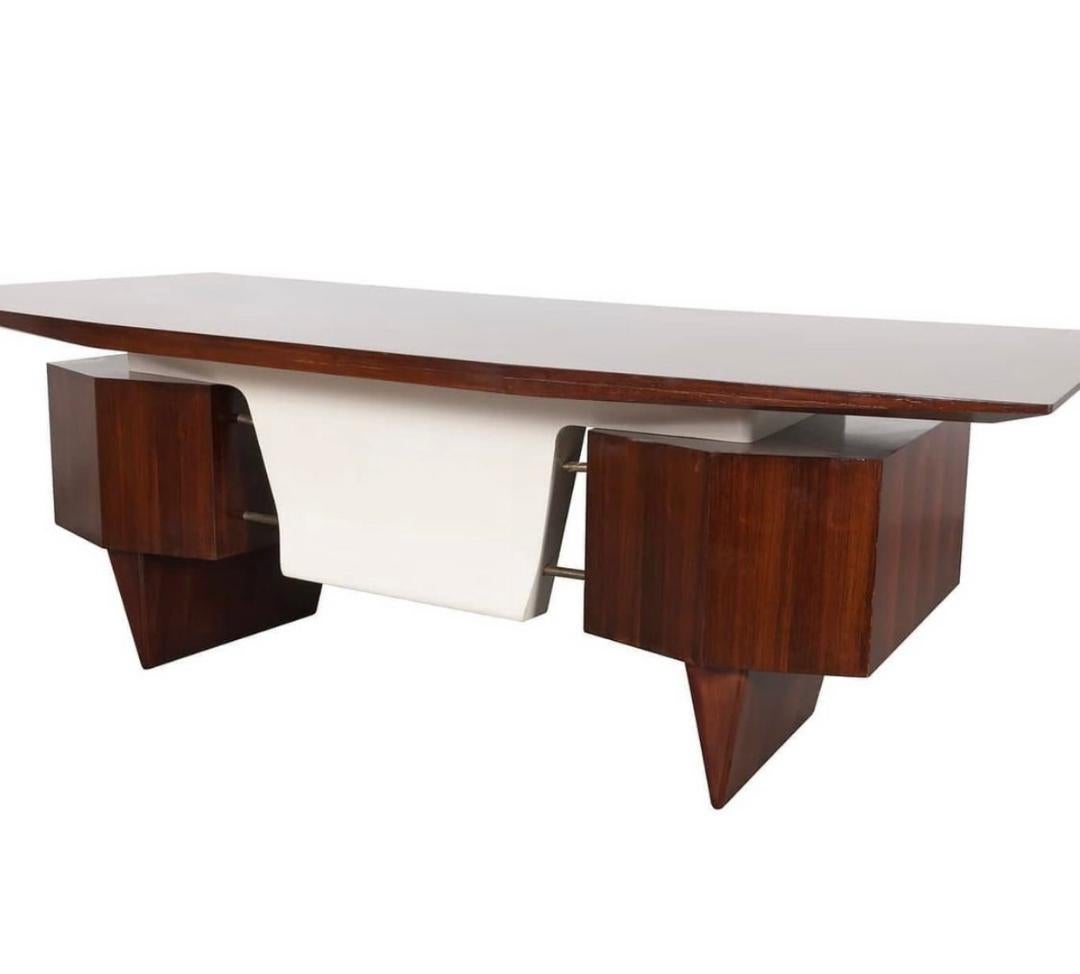 Mid Century Italian Large Desk from the 50ties For Sale 8