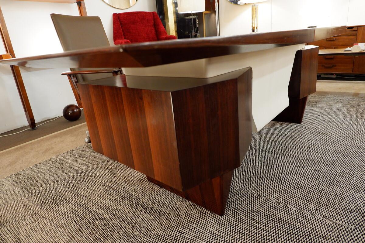 Wood Mid Century Italian Large Desk from the 50ties For Sale
