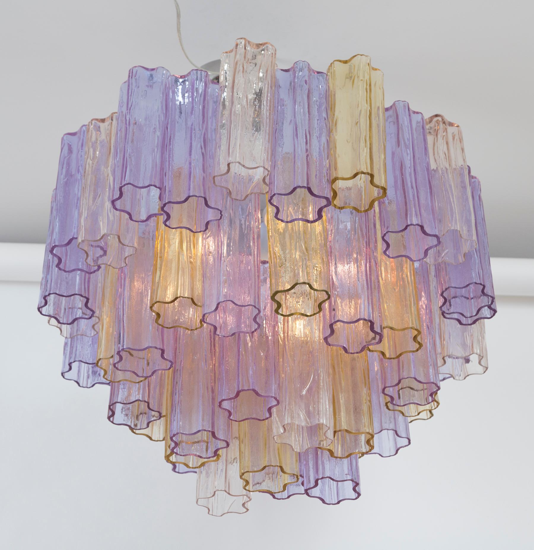 Late 20th Century Mid Century Italian Layered Tronchi Ceiling Fixture, UL certified