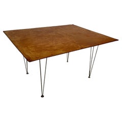 Vintage Mid Century Italian Leather and Chrome Coffee Table 1960s