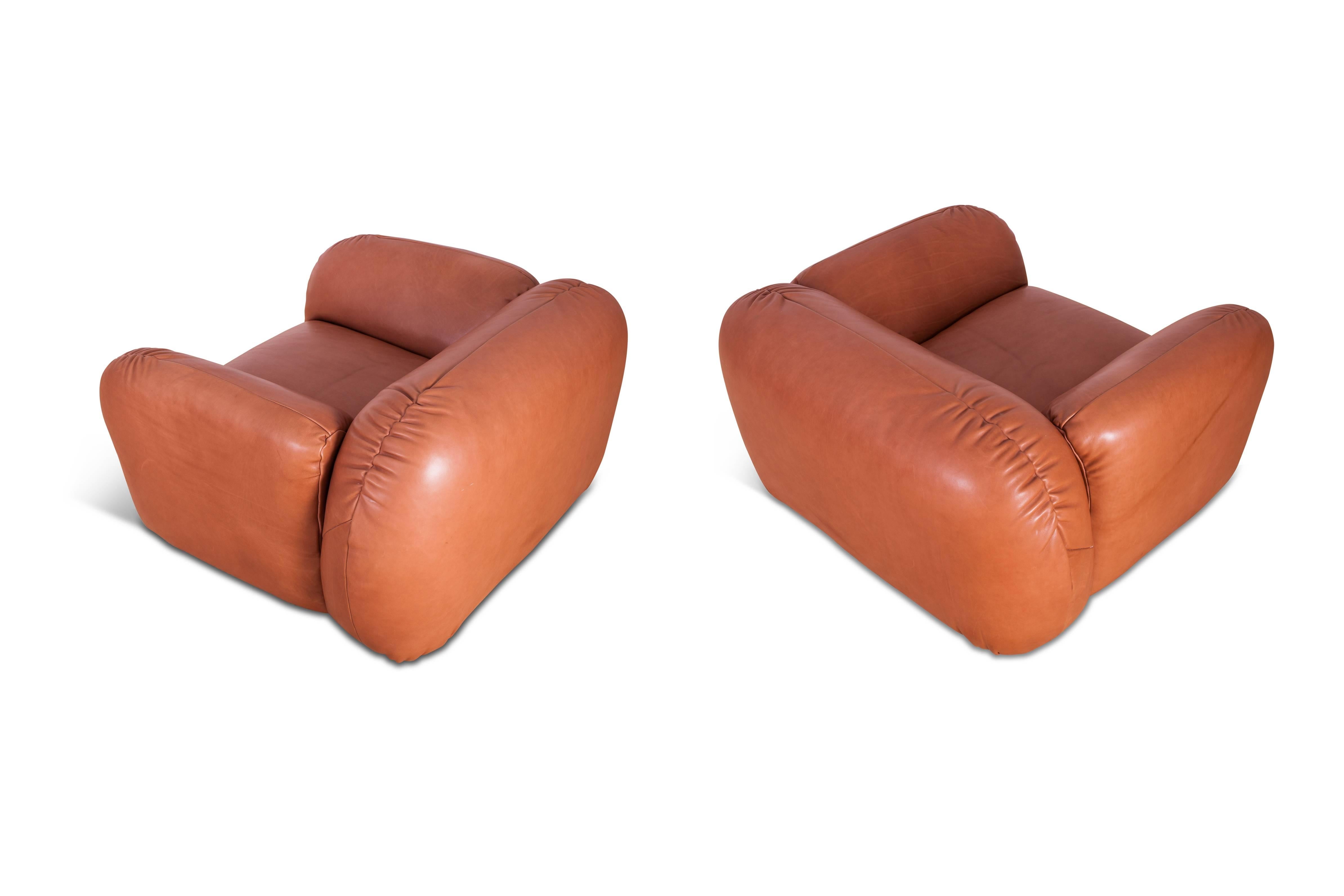 Mid-century Italian Leather Club Chairs 5