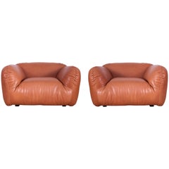 Mid-century Italian Leather Club Chairs
