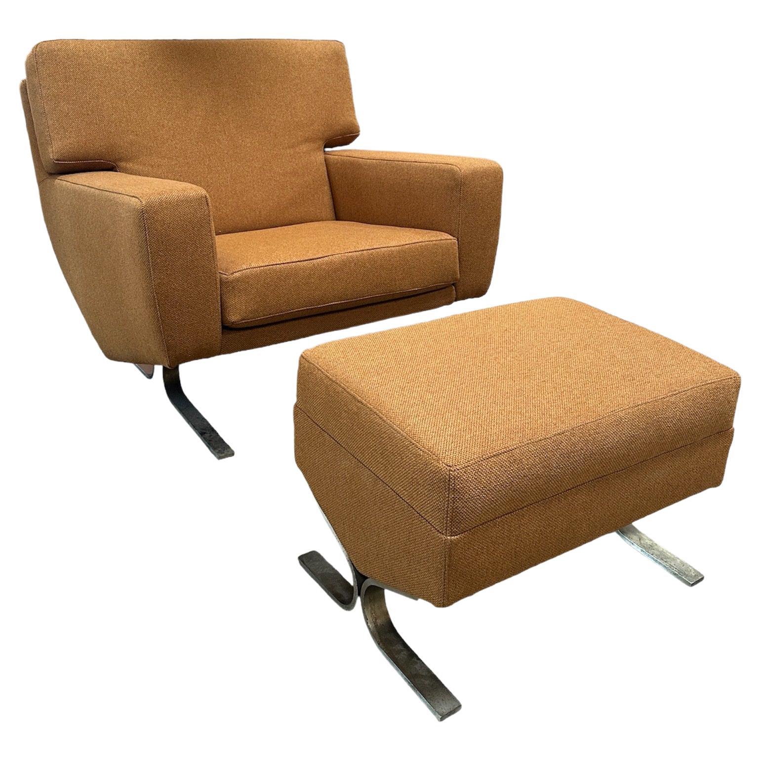 Midcentury Italian Lounge Chair by Franco Campo for F.Lli Saporiti, 1960s For Sale