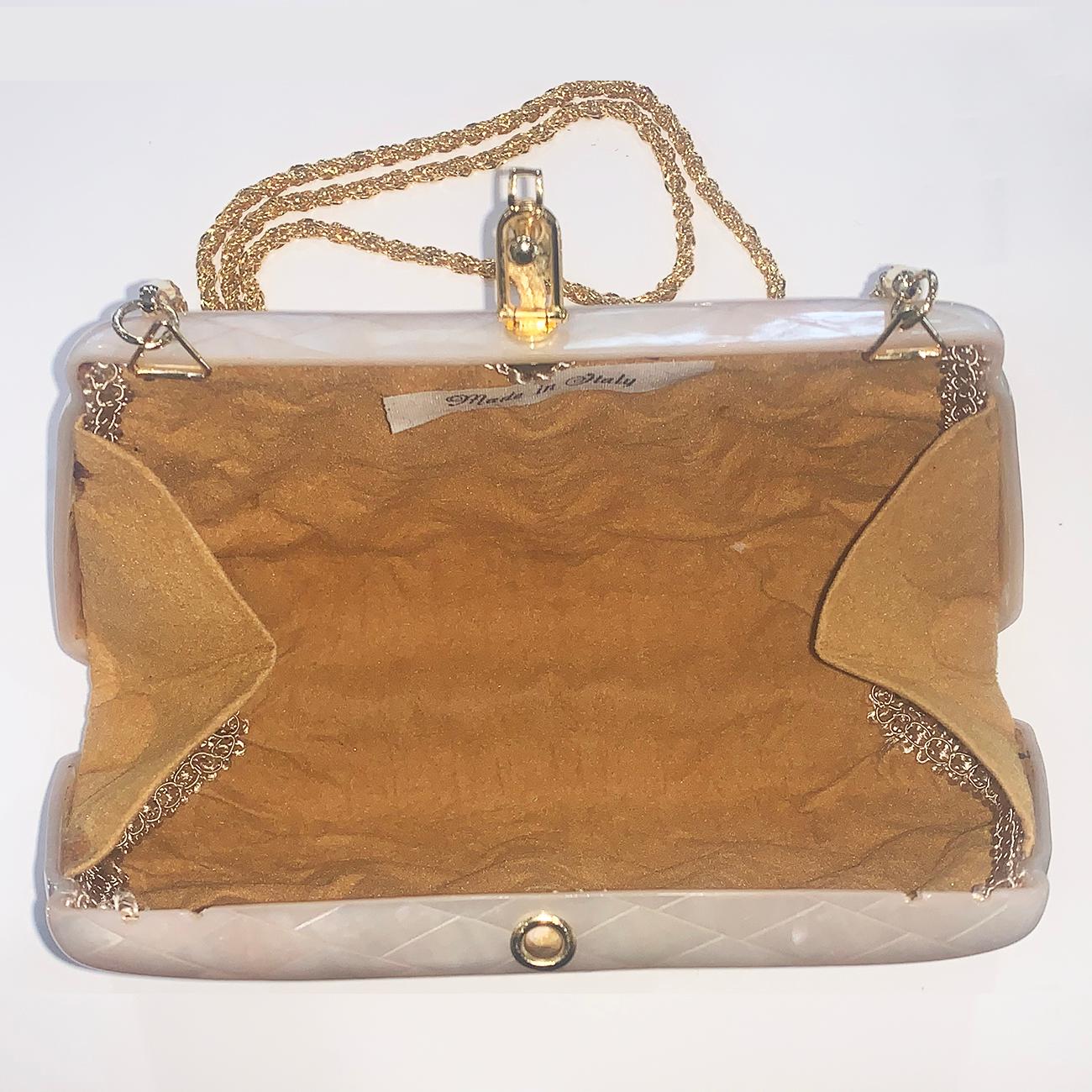 Mid Century Italian Lucite evening purse or minaudiere In Excellent Condition For Sale In Daylesford, Victoria