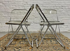 Mid Century Italian Lucite PLIA Folding Chairs Piretti for Castelli, c. 1970s