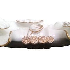 Mid-century Italian Made White Turtle Lilly Pad Pond Ashtyray/Candy Dish