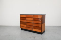 Mid-Century Italian Mahogany Archive Cabinet, In the Style of Gio Ponti