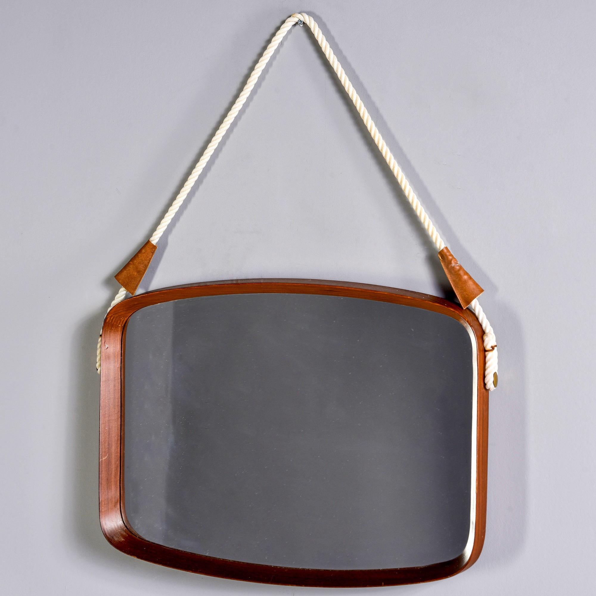 Mid-Century Modern Mid Century Italian Mahogany Rectangular Shape Mirror For Sale