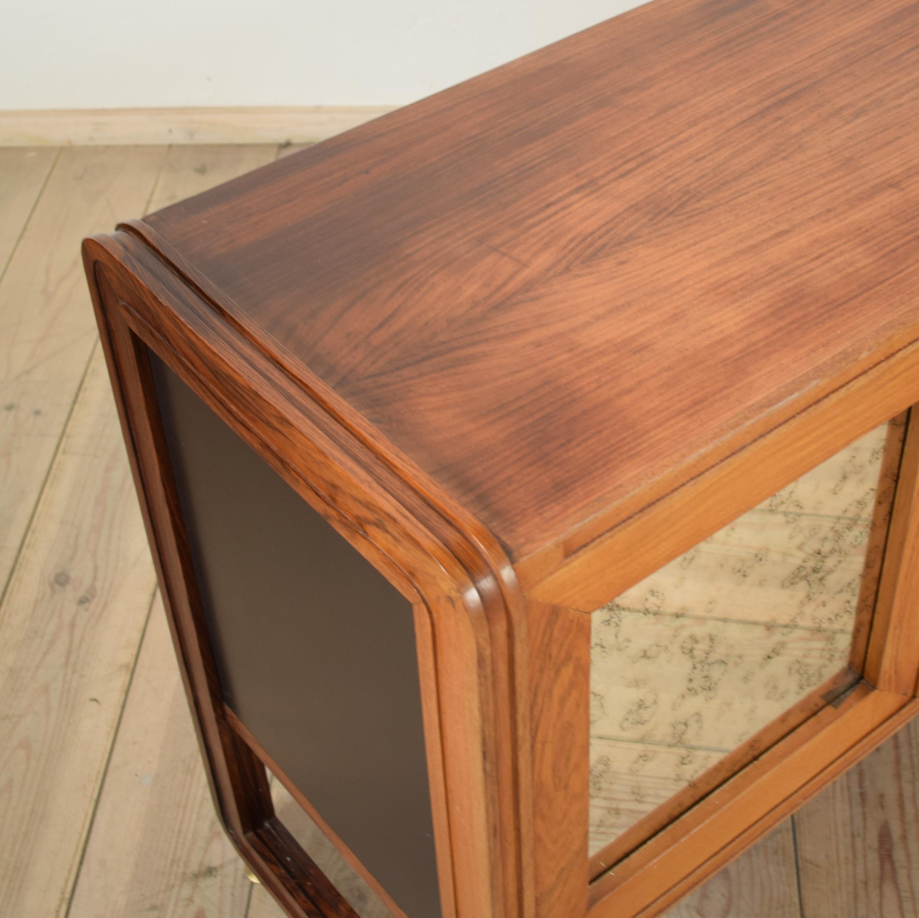 Mid-20th Century Midcentury Italian Red-Brown Rosewood Sideboard with Mirror Doors, circa 1960s