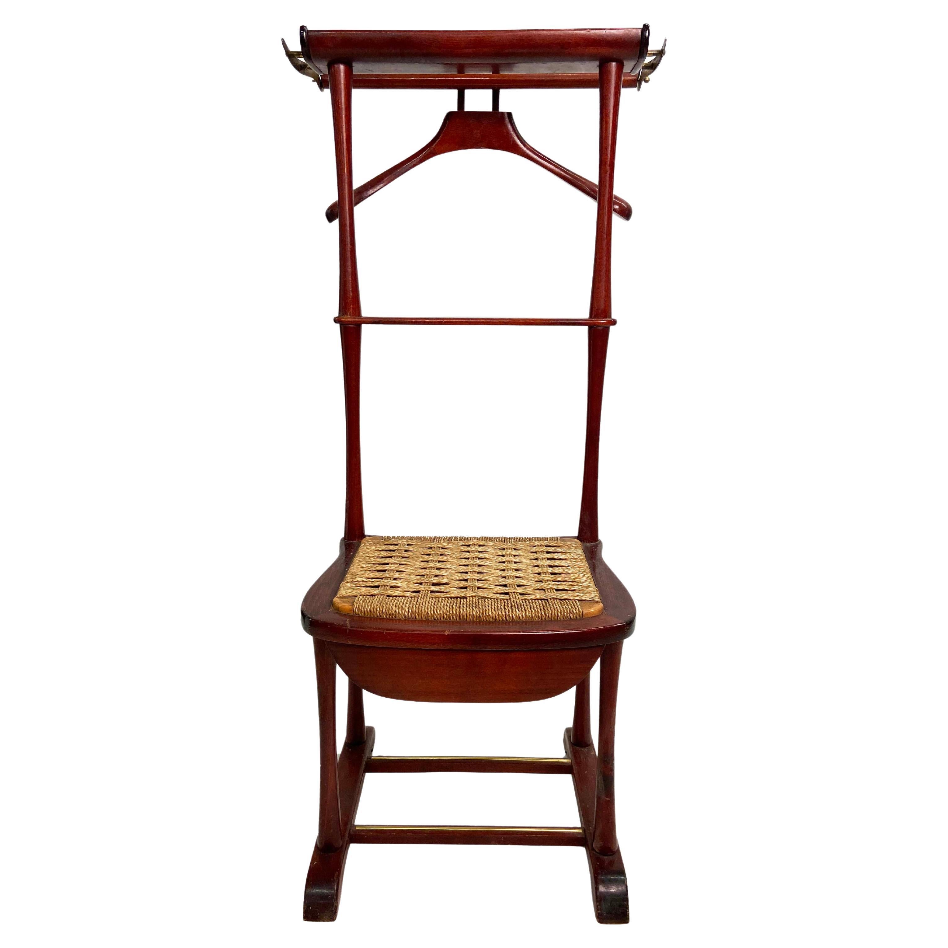 Mid-Century Italian Mahogany Valet Stand by SPQR 