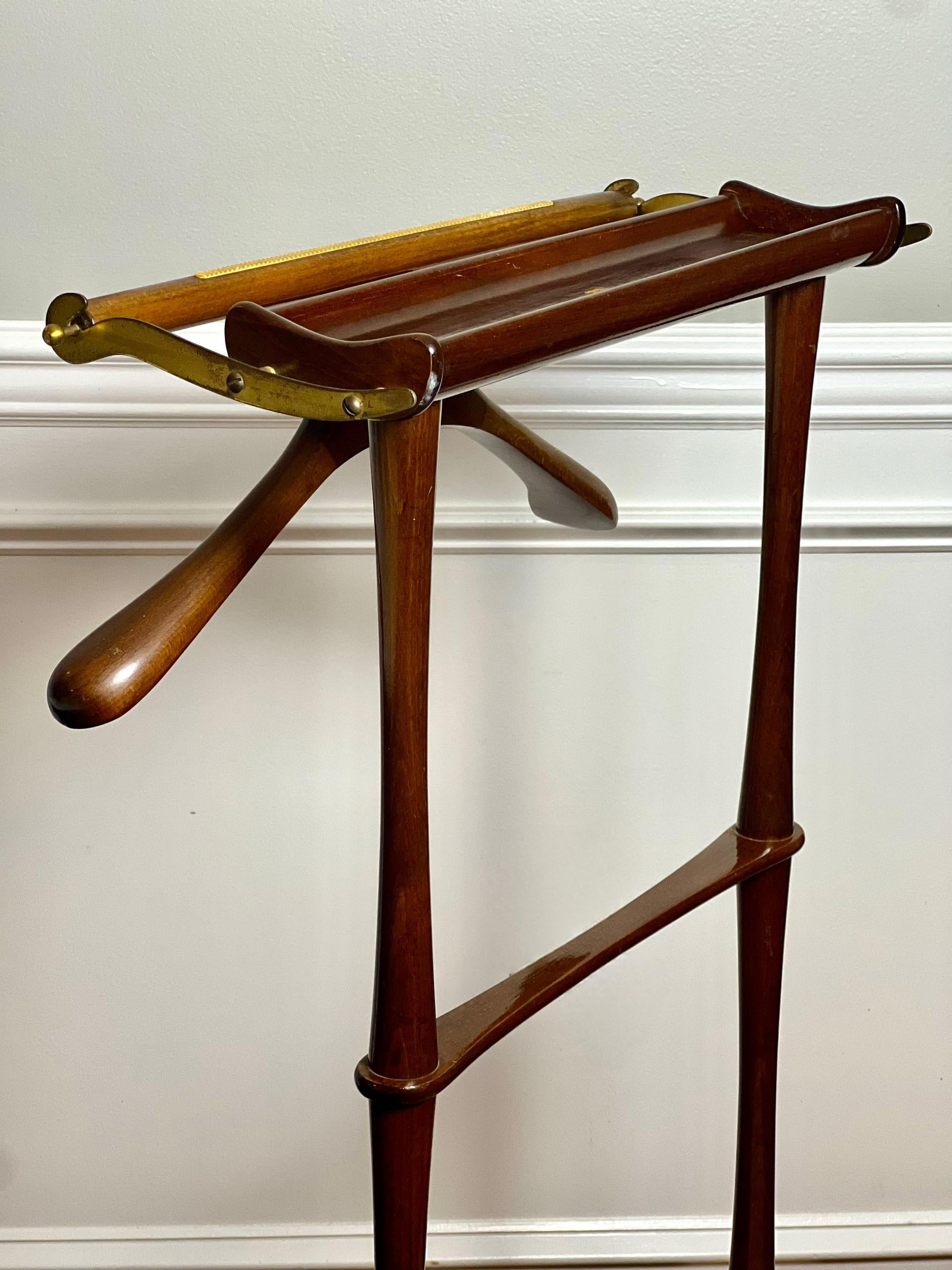 Italienischer Mahagoni-Valet Stand mit Schublade von SPQR aus der Jahrhundertmitte 7