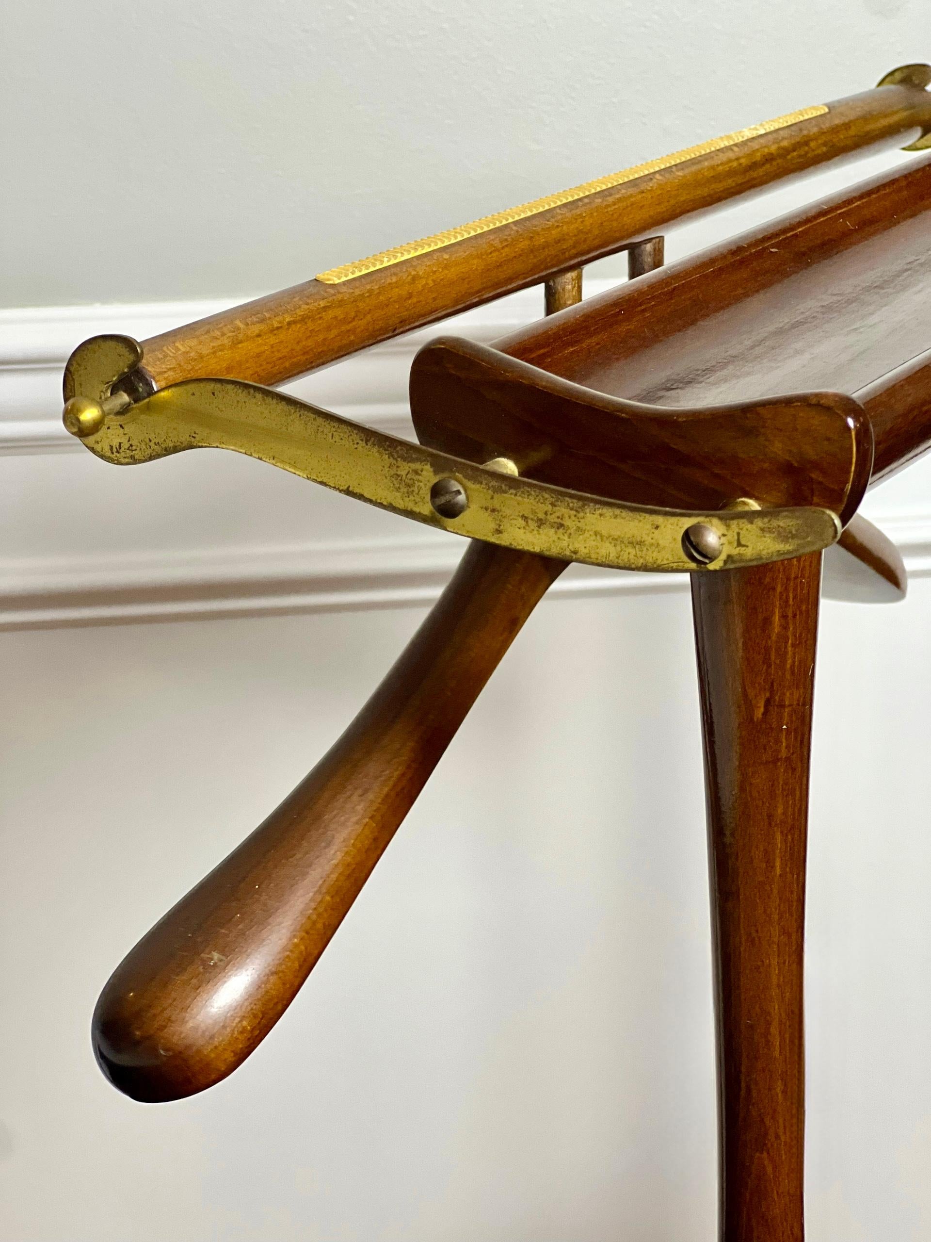 Italienischer Mahagoni-Valet Stand mit Schublade von SPQR aus der Jahrhundertmitte 9