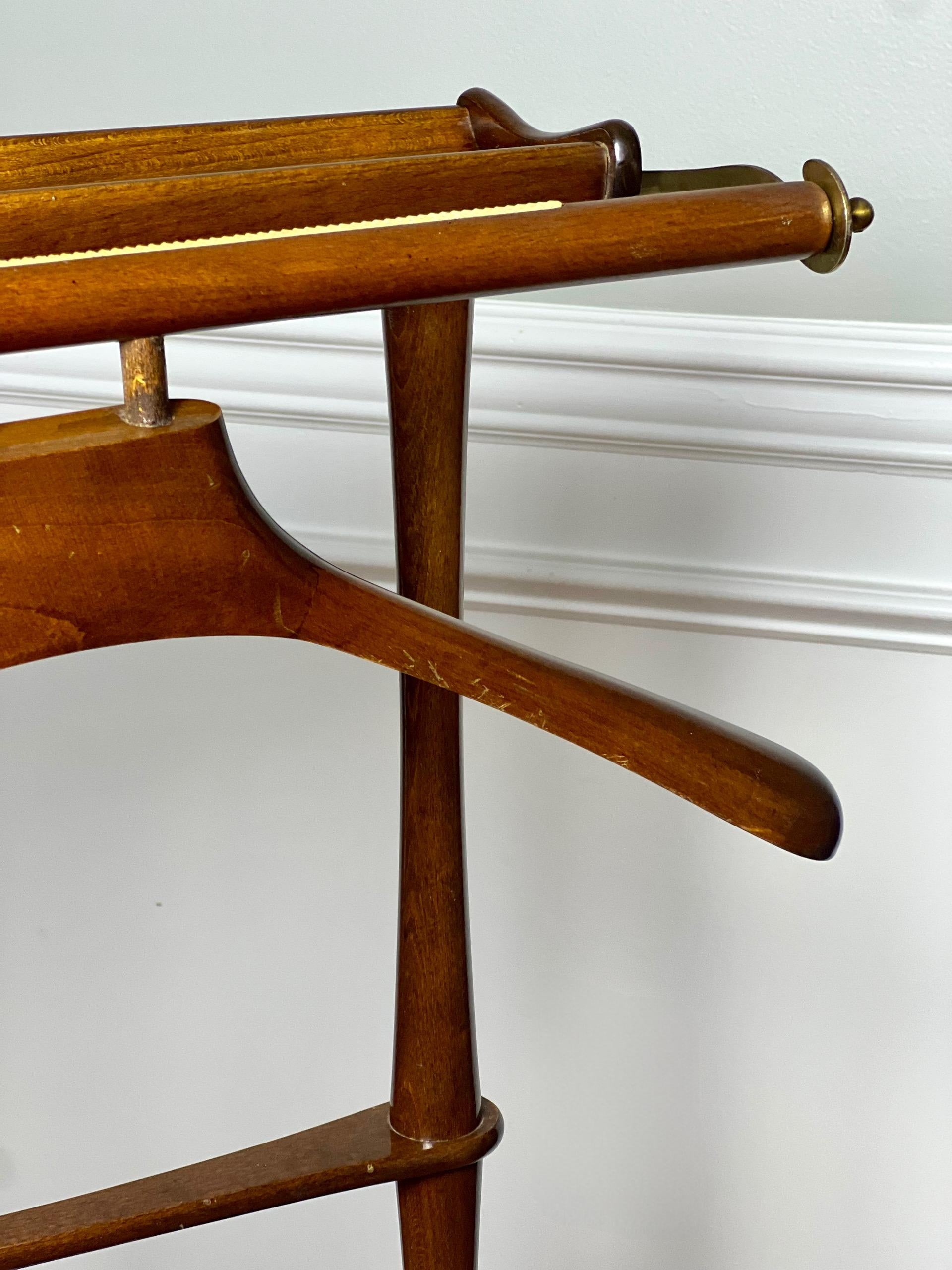 Italienischer Mahagoni-Valet Stand mit Schublade von SPQR aus der Jahrhundertmitte 11