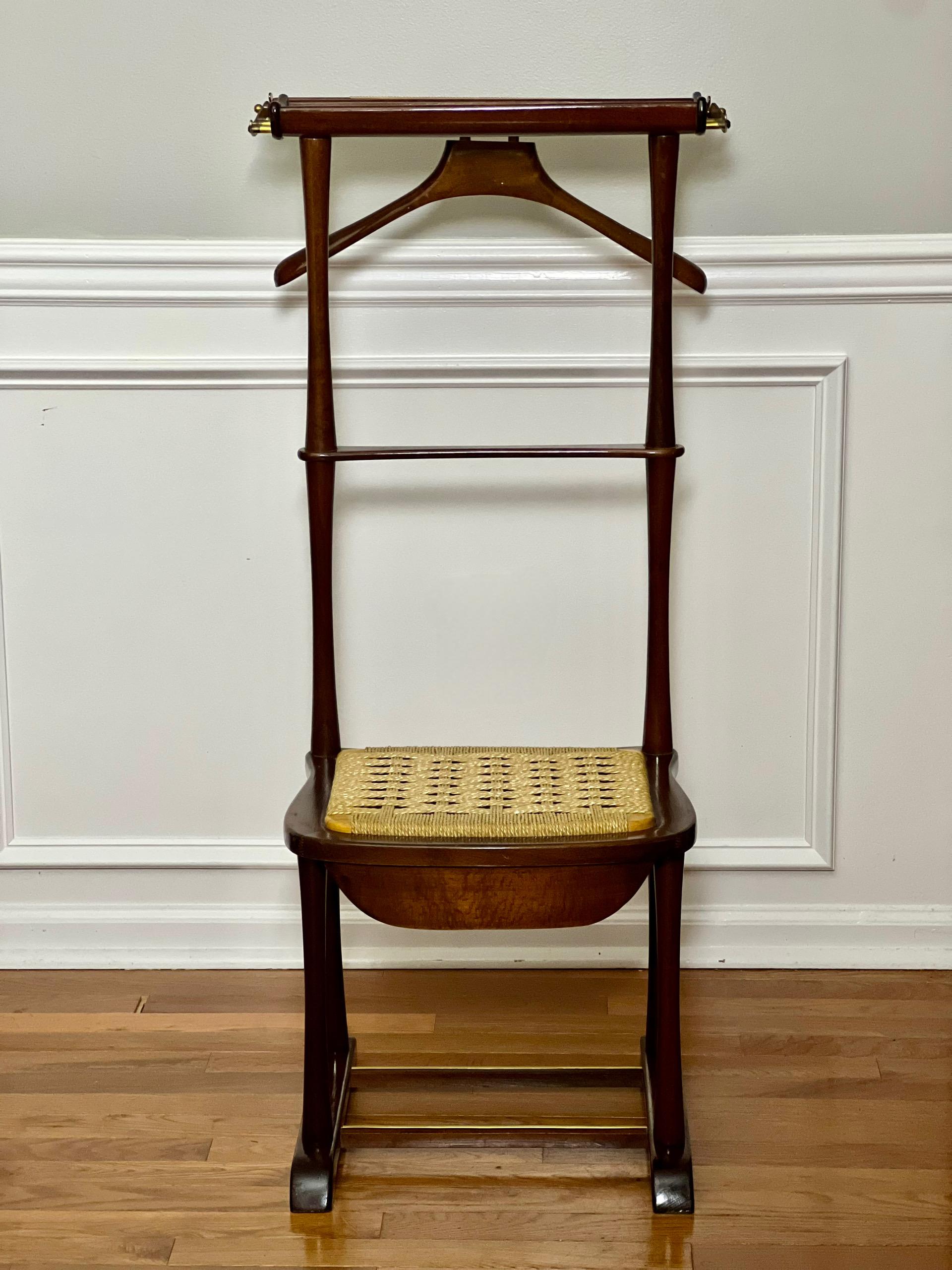 Italienischer Mahagoni-Valet Stand mit Schublade von SPQR aus der Jahrhundertmitte (Moderne der Mitte des Jahrhunderts)
