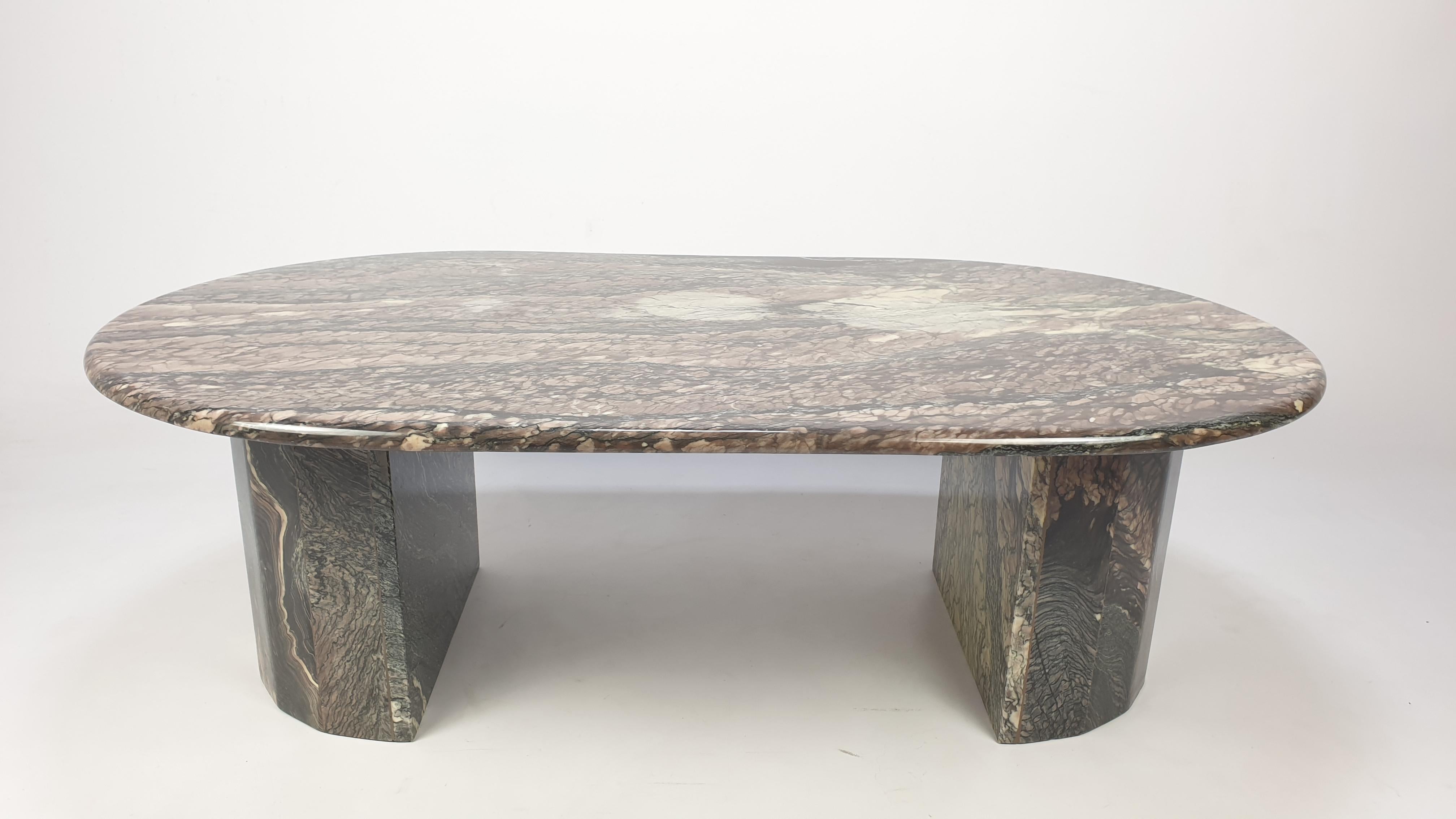 Hand-Crafted Mid-Century Italian Marble Coffee Table, 1989 For Sale