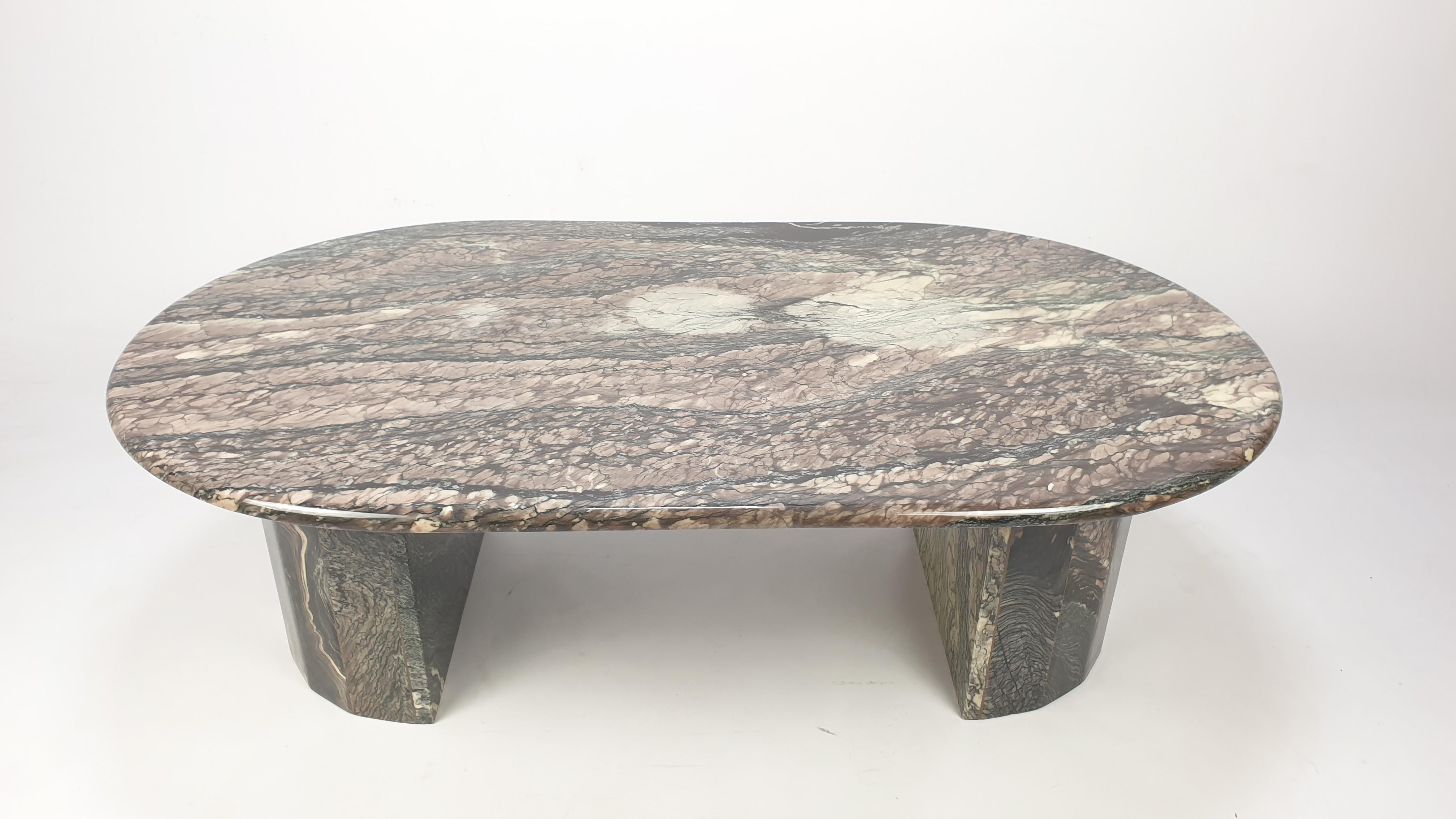 Mid-Century Italian Marble Coffee Table, 1989 In Good Condition For Sale In Oud Beijerland, NL