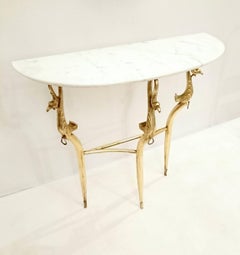 Midcentury Italian Marble Console Table