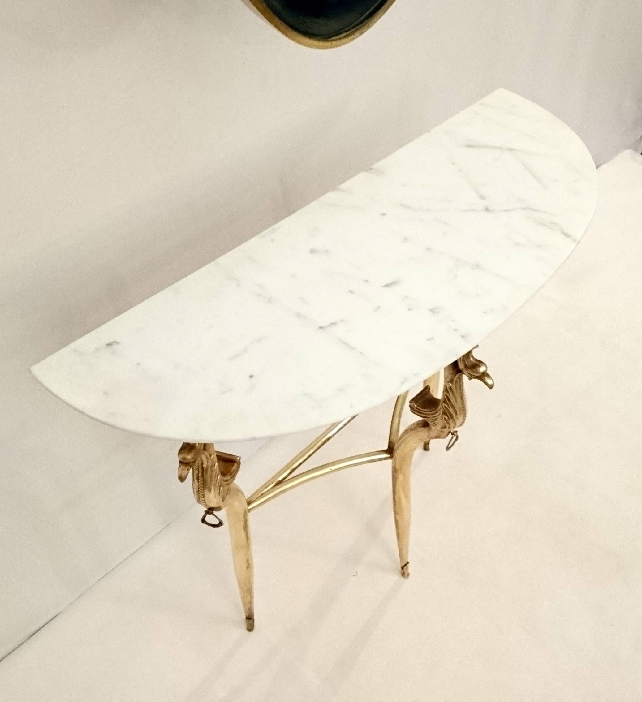 Empire Midcentury Italian Marble Console Table