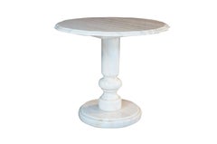 Mid Century Italian Marble Scalloped Pedestal Side Table Sculpture Stand 22"