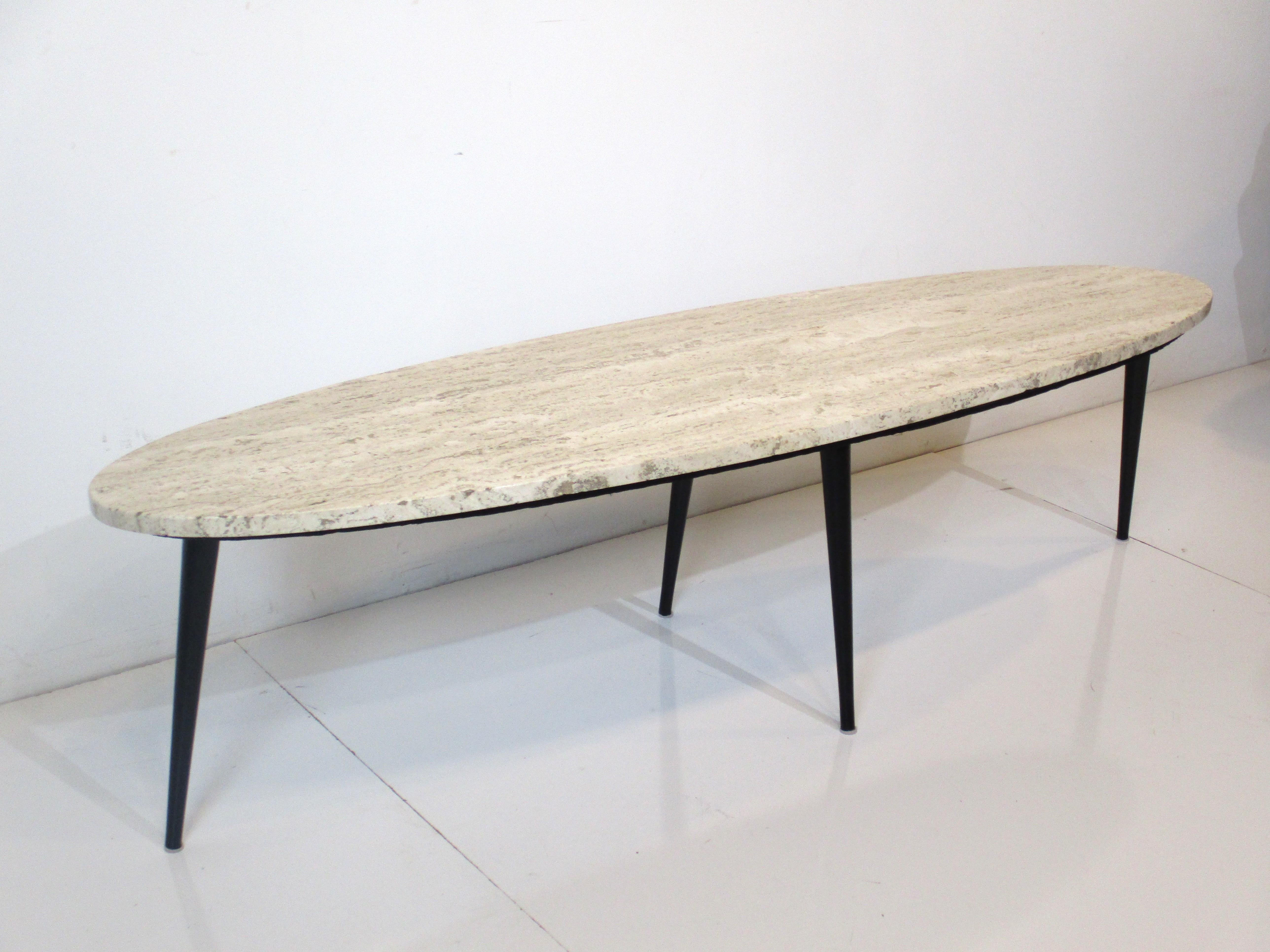 Mid-Century Italian Marble / Steel Coffee Table 4