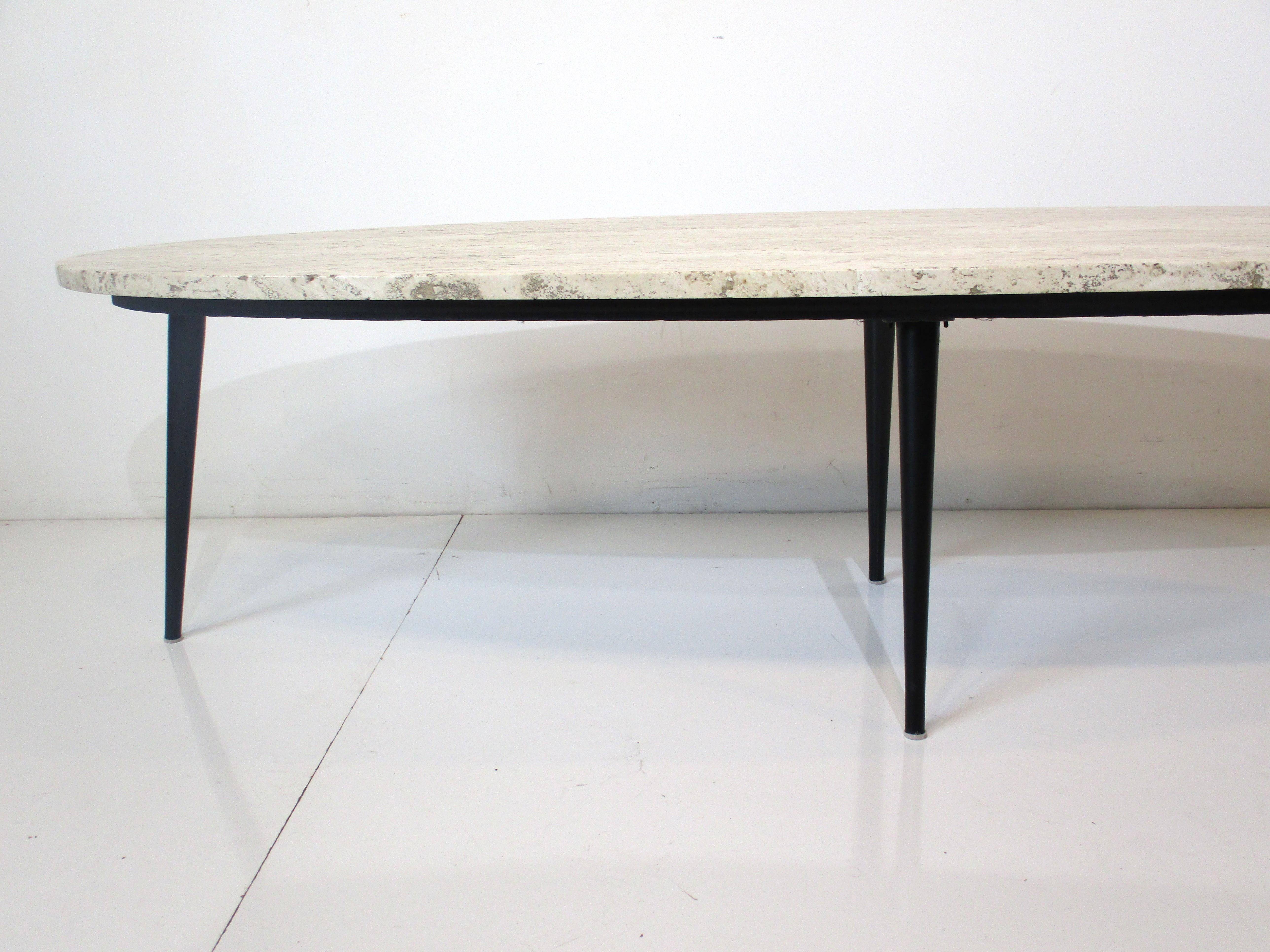 Mid-Century Italian Marble / Steel Coffee Table 1