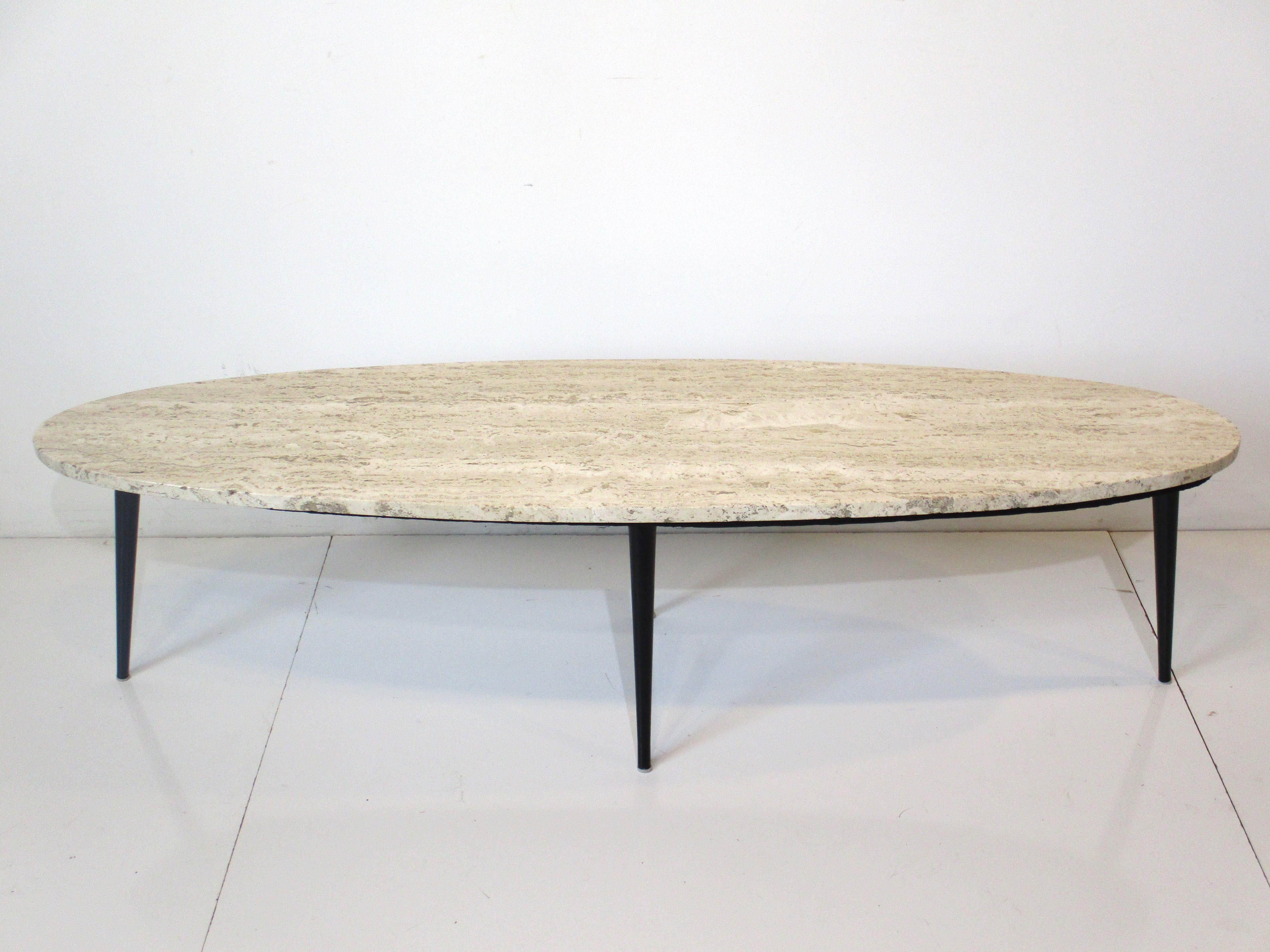 Mid-Century Italian Marble / Steel Coffee Table 3