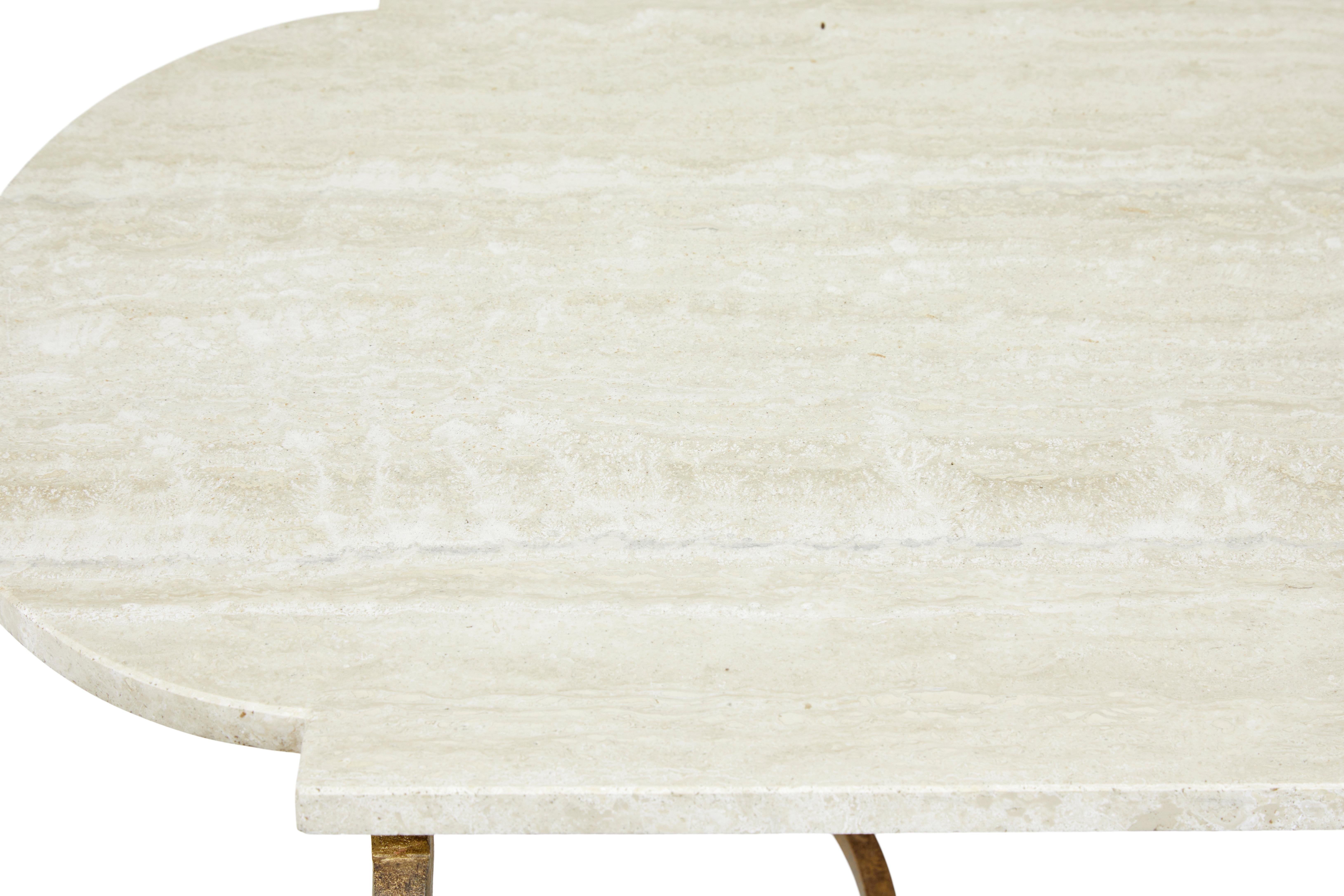 Mid century Italian marble top coffee table For Sale at 1stDibs
