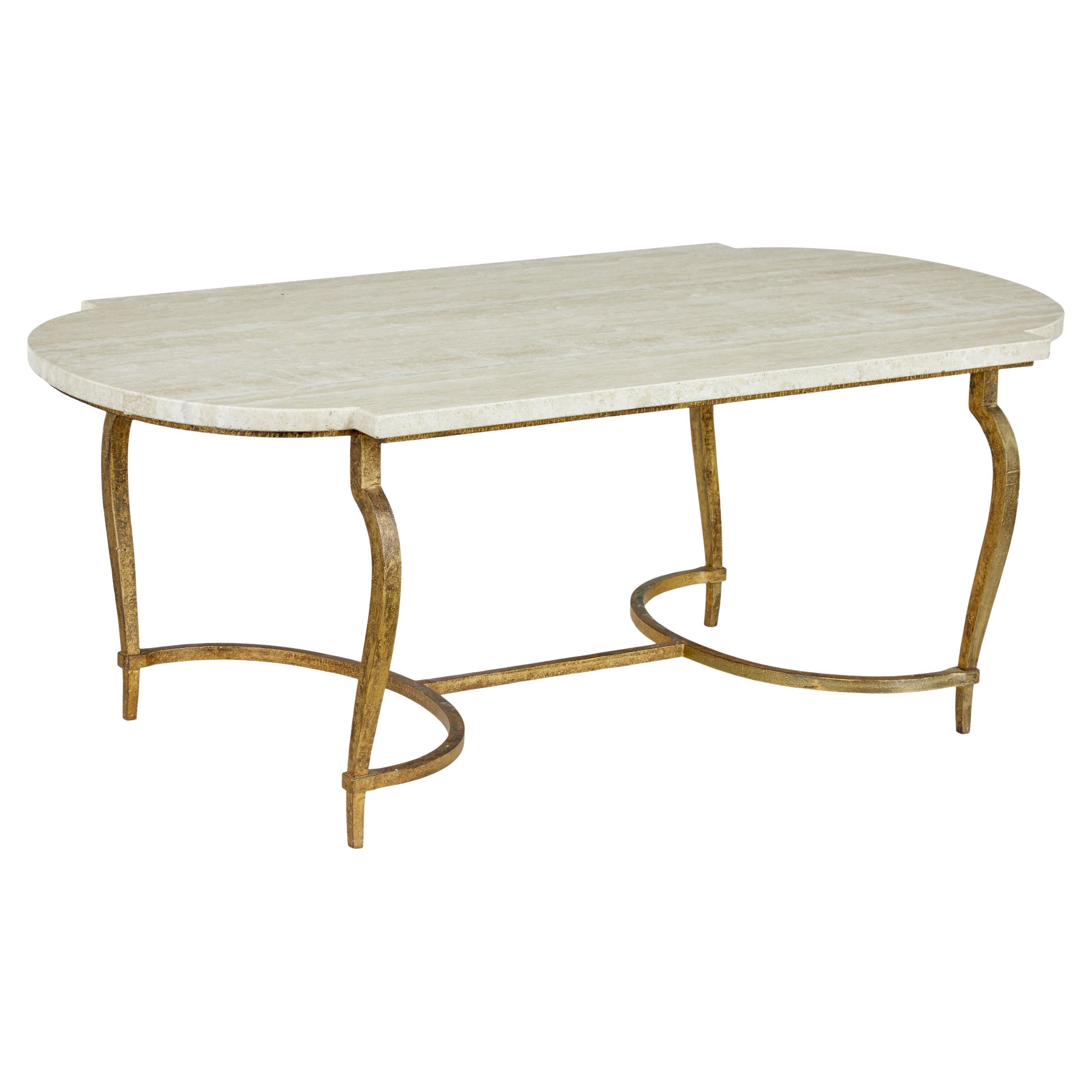 Marble Top Mid Century Coffee Table at 1stDibs