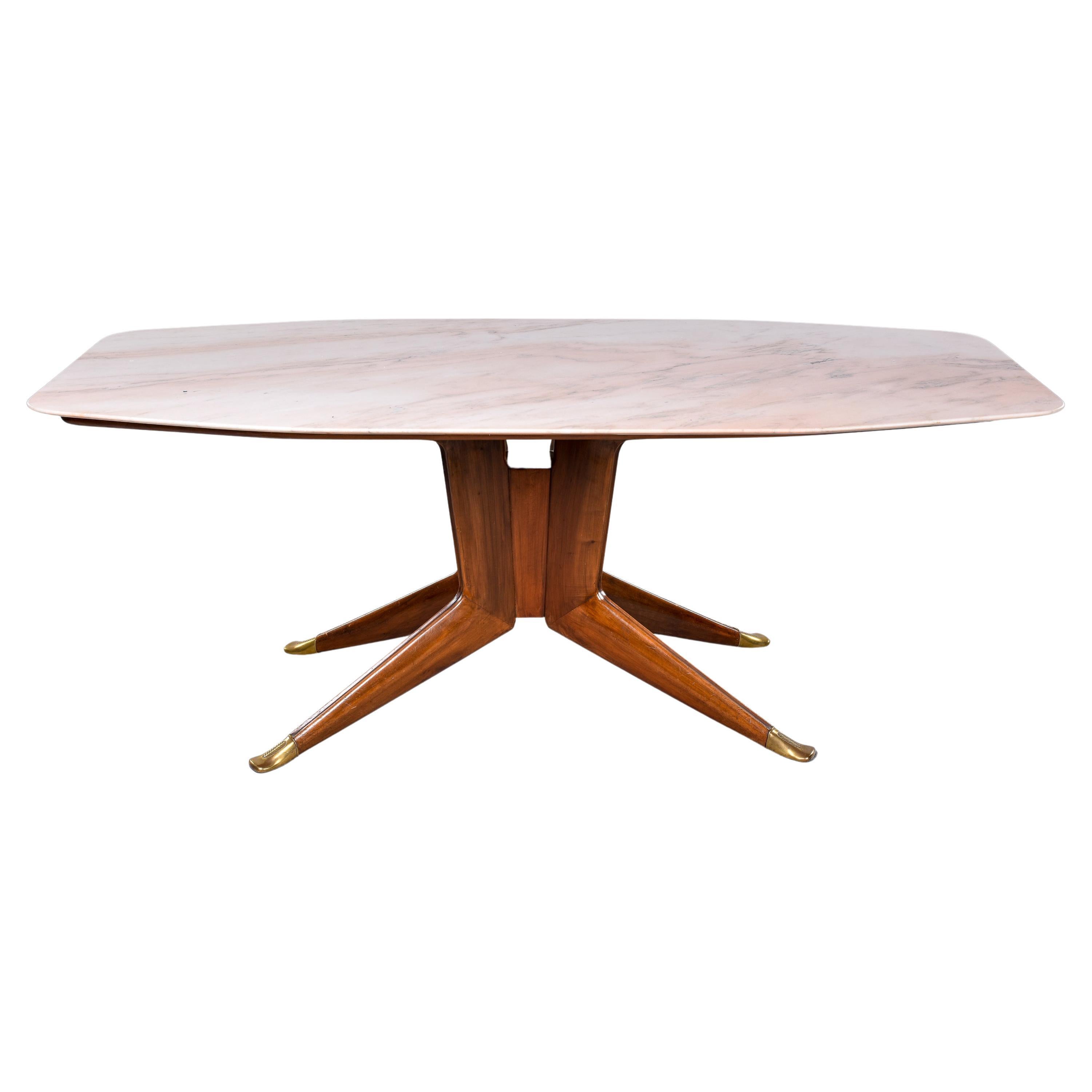Mid Century Marble Dining Table For Sale at 1stDibs