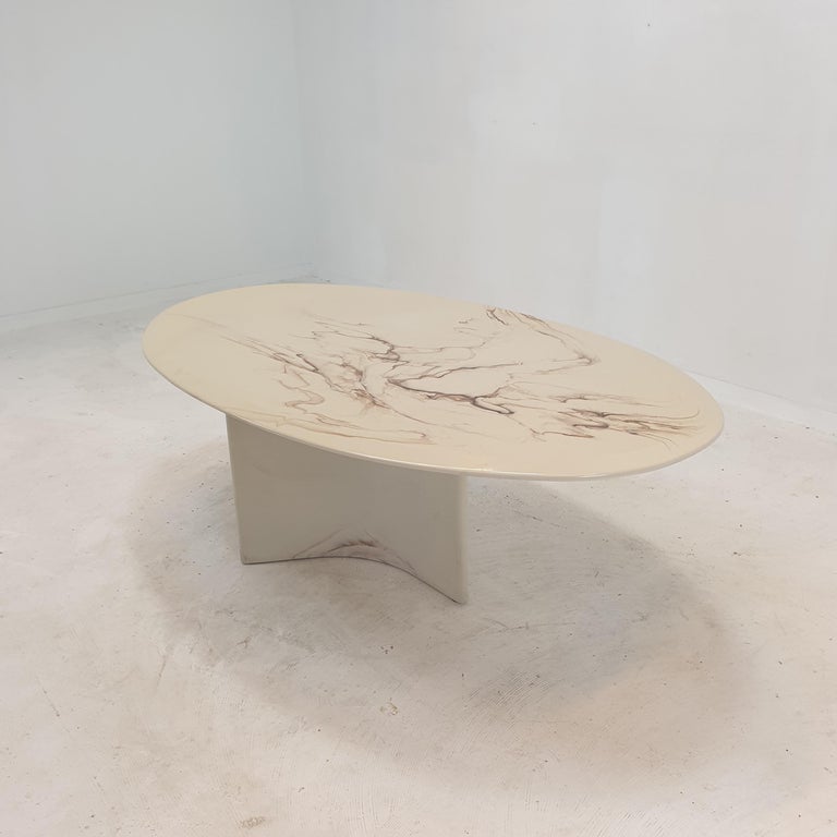 Midcentury Italian Marmorino Coffee Table, 1970s For Sale at 1stDibs