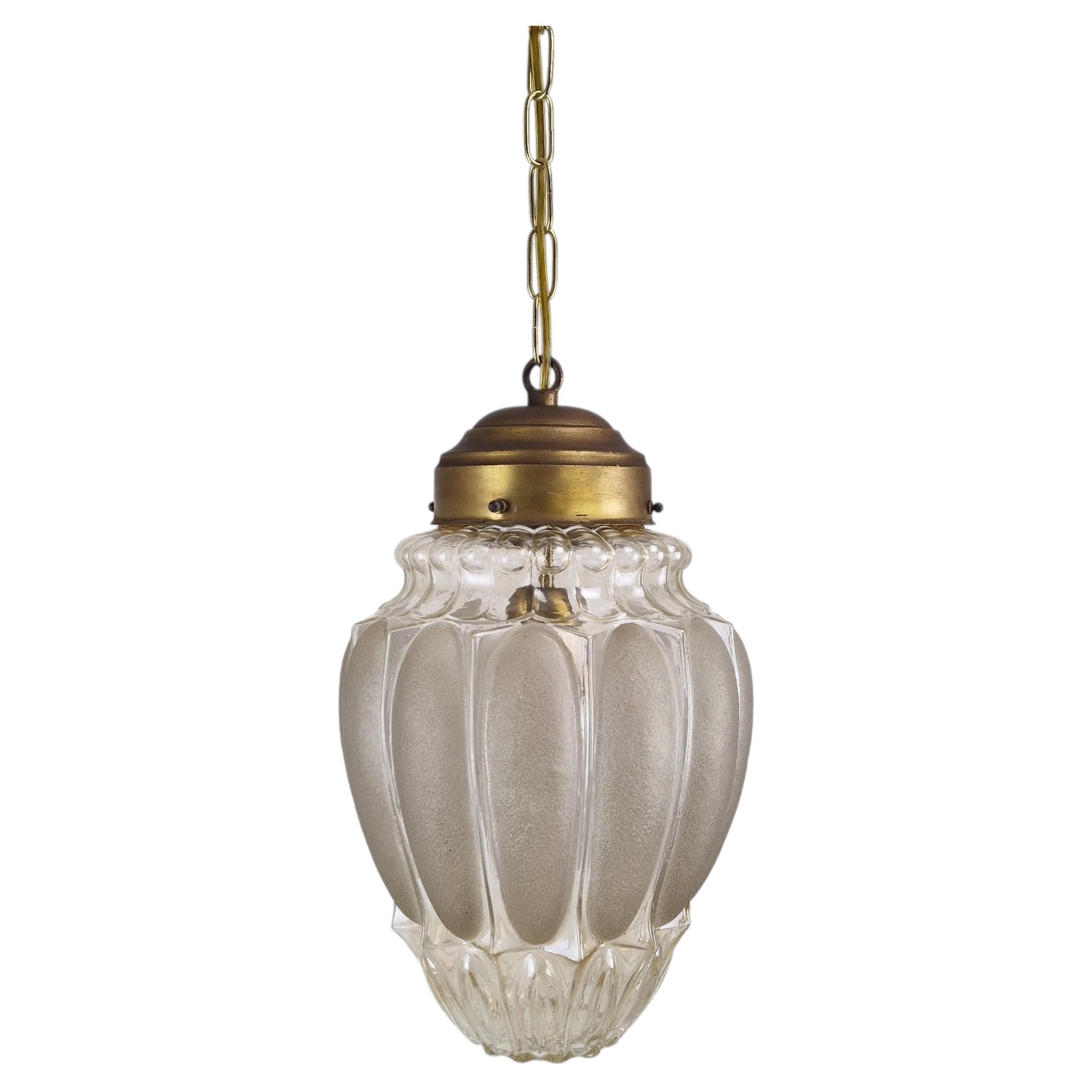 Lampada a sospensione in vetro di Murano di metà secolo, anni '70